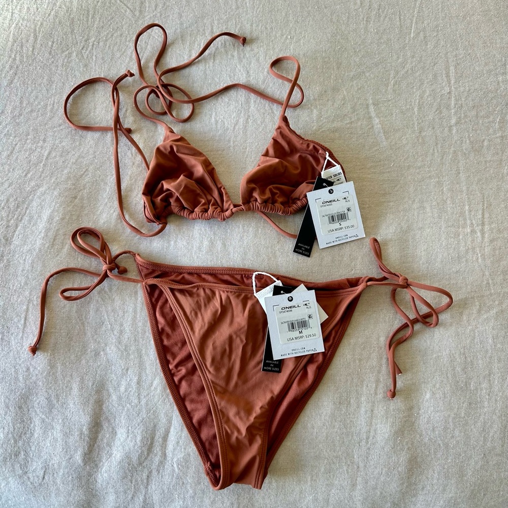 NWT Women's Rust Bikini Set O’Neill Top: Small Bottom’s Medium